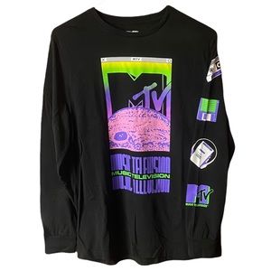 MTV MUSIC TELEVISION RETRO LONG SLEEVE SHIRT SIZE LARGE